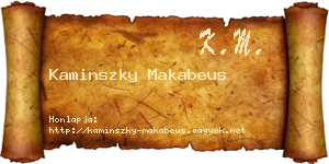 Kaminszky Makabeus névjegykártya